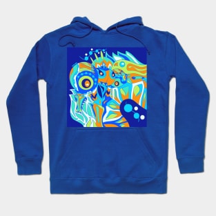 mighty dogu japan knight in glitch pattern ecopop art Hoodie